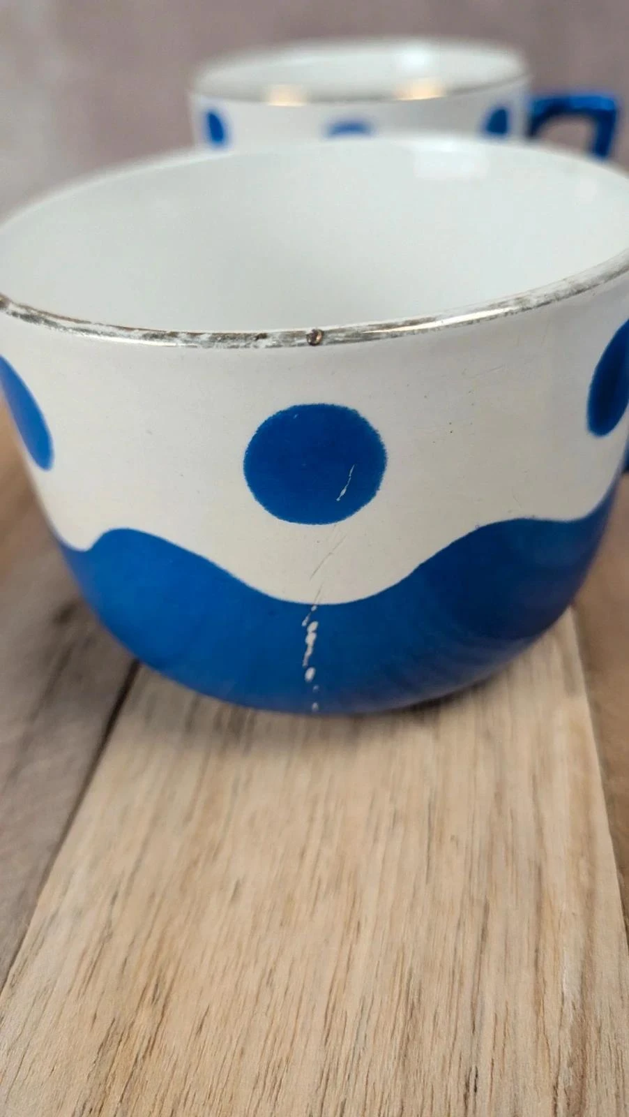 Lot de 6 tasses & soucoupes Sarreguemines – Art déco bleu – photo 8